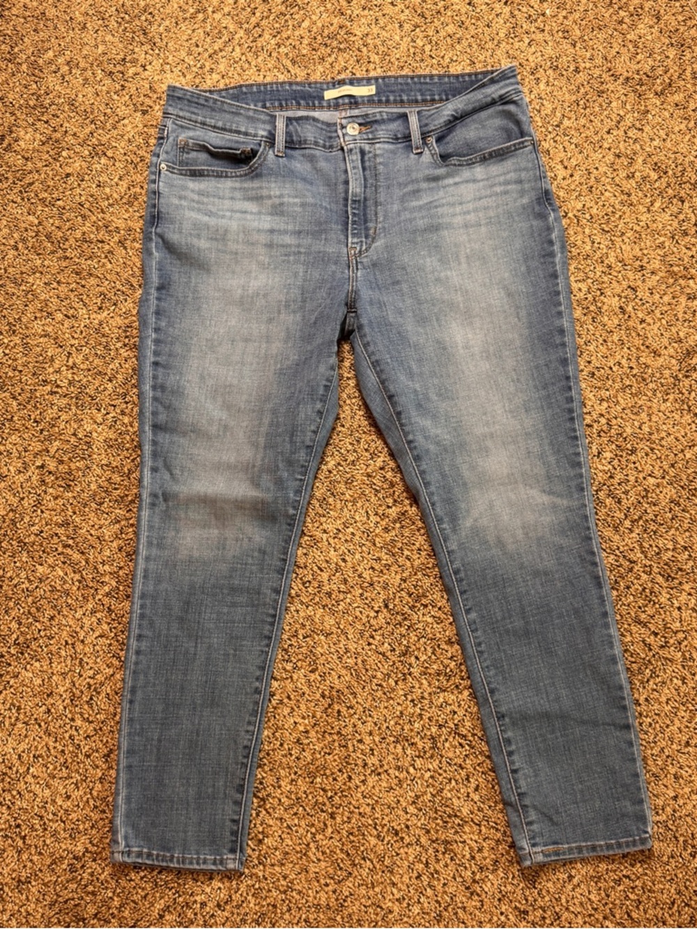 Levi’s 711 Medium Wash Skinny Blue Jeans Denim Women’s 33 - Picture 3 of 14